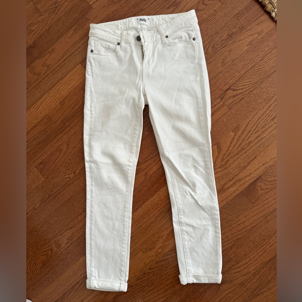 PAIGE Skyline cropped White Jeans
